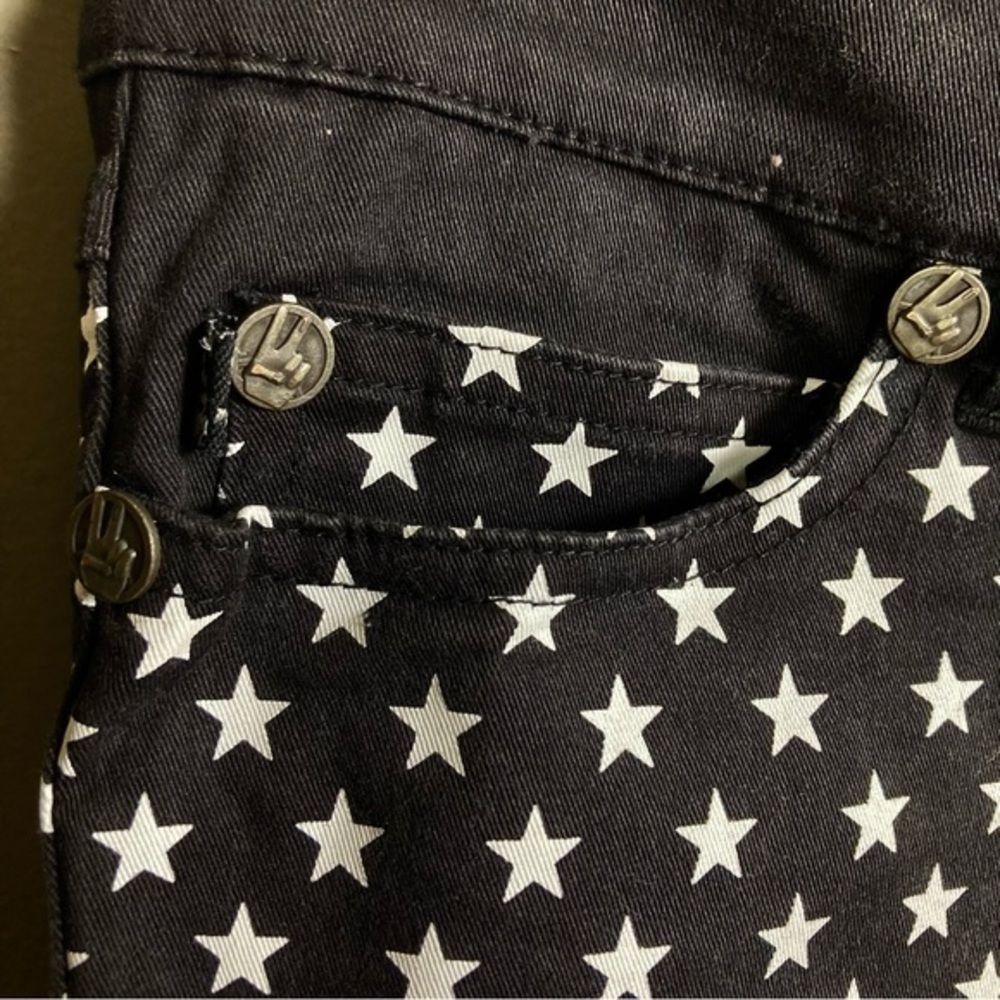 Tripp Nyc Jeans Women's 29 Black Stars Stripes Ba… - image 3